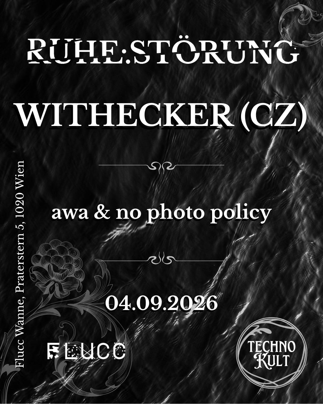 Official RUHE:STÖRUNG with Withecker event artwork