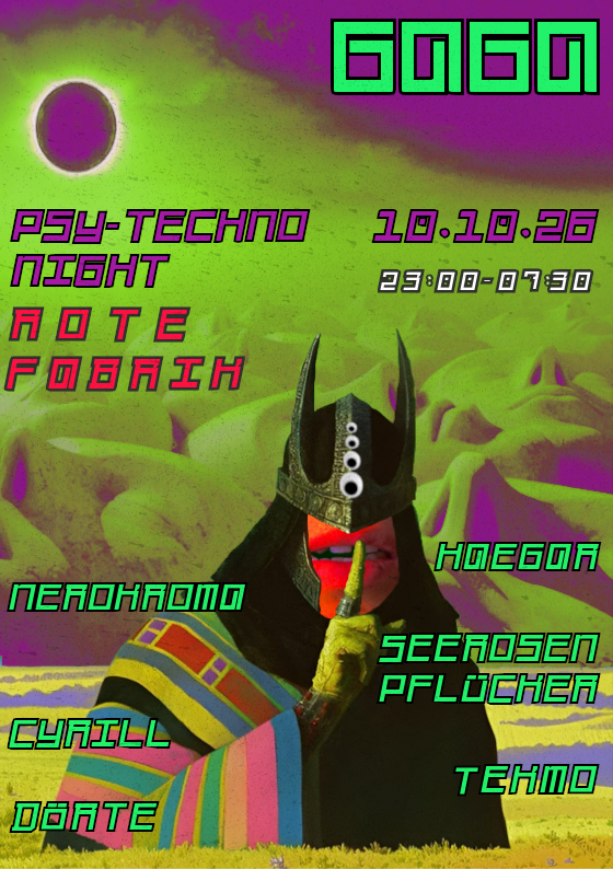 GAGA PSYTECHNO NIGHT Veranstaltungsplakat