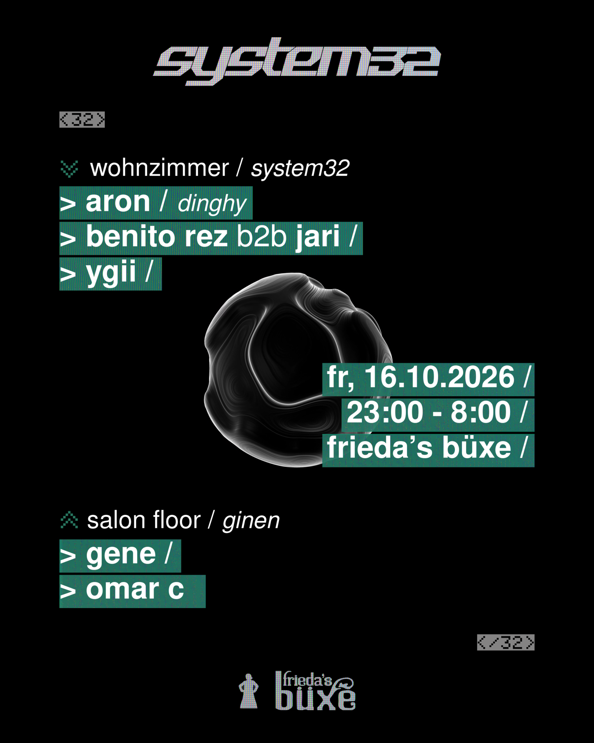 System 32 & Ginen Festival event poster