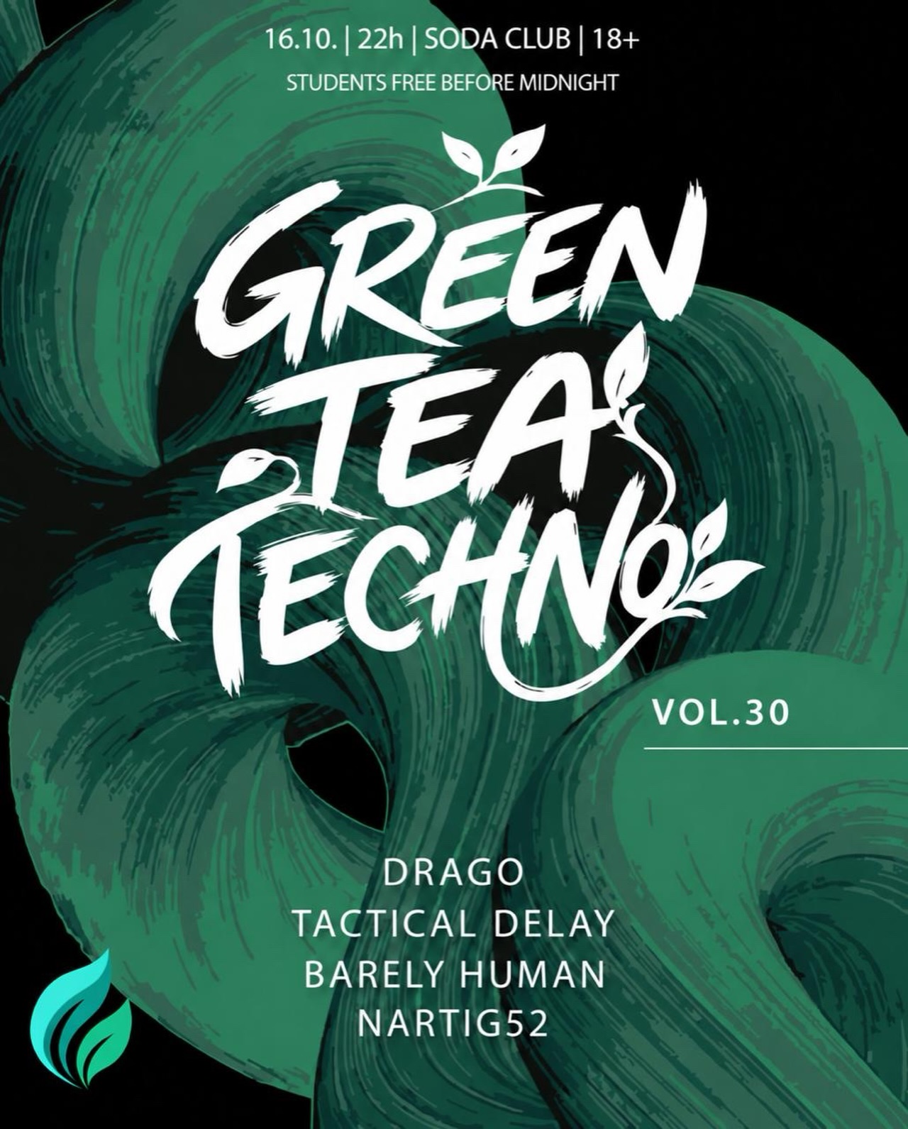 Green Tea Techno Vol. 30 event poster