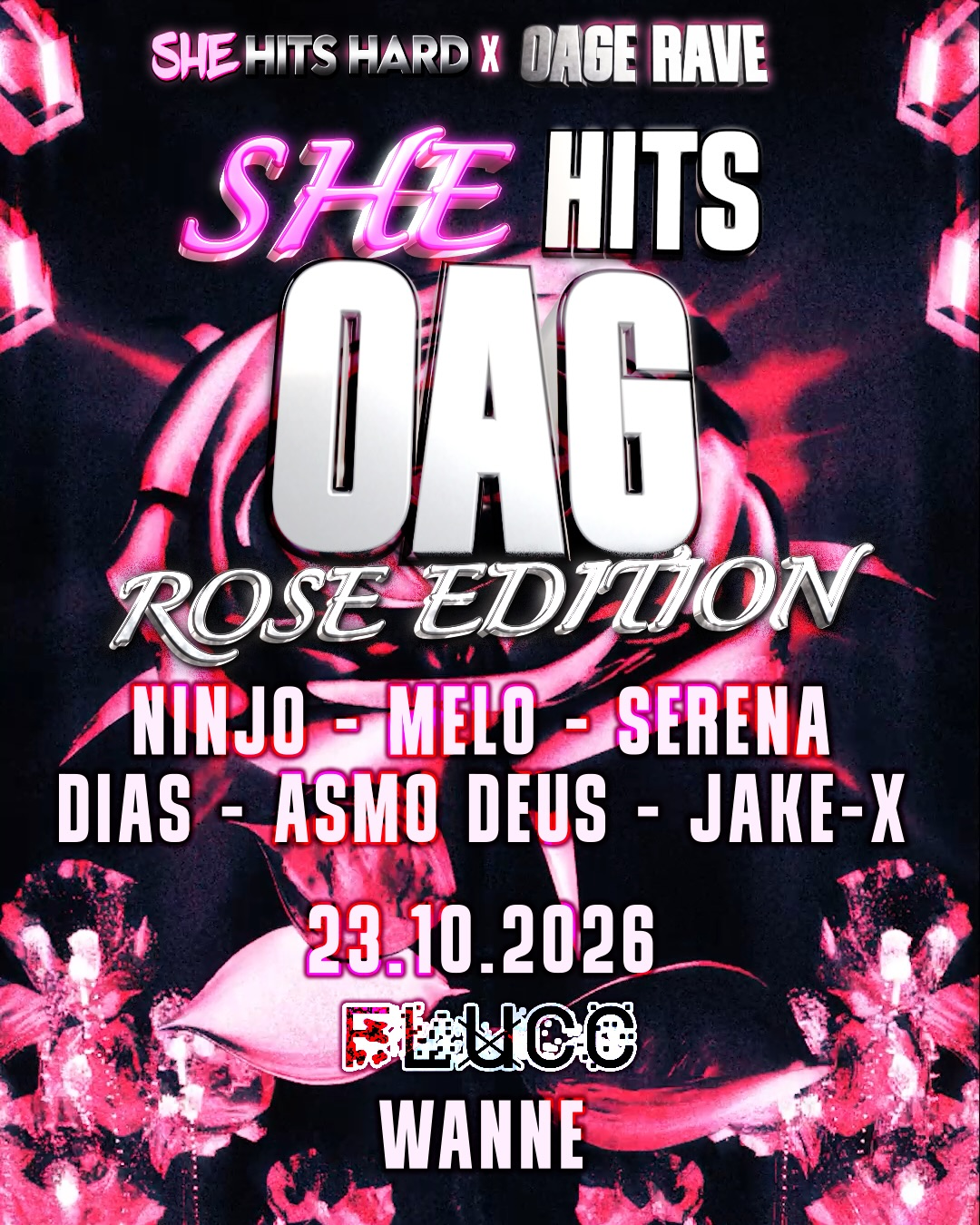 SHE HITS OAG – Rose Edition event poster