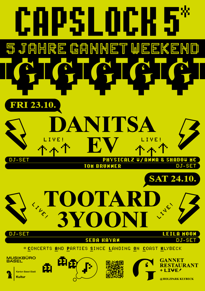CAPSLOCK 5 Jahre Gannet — Friday event poster