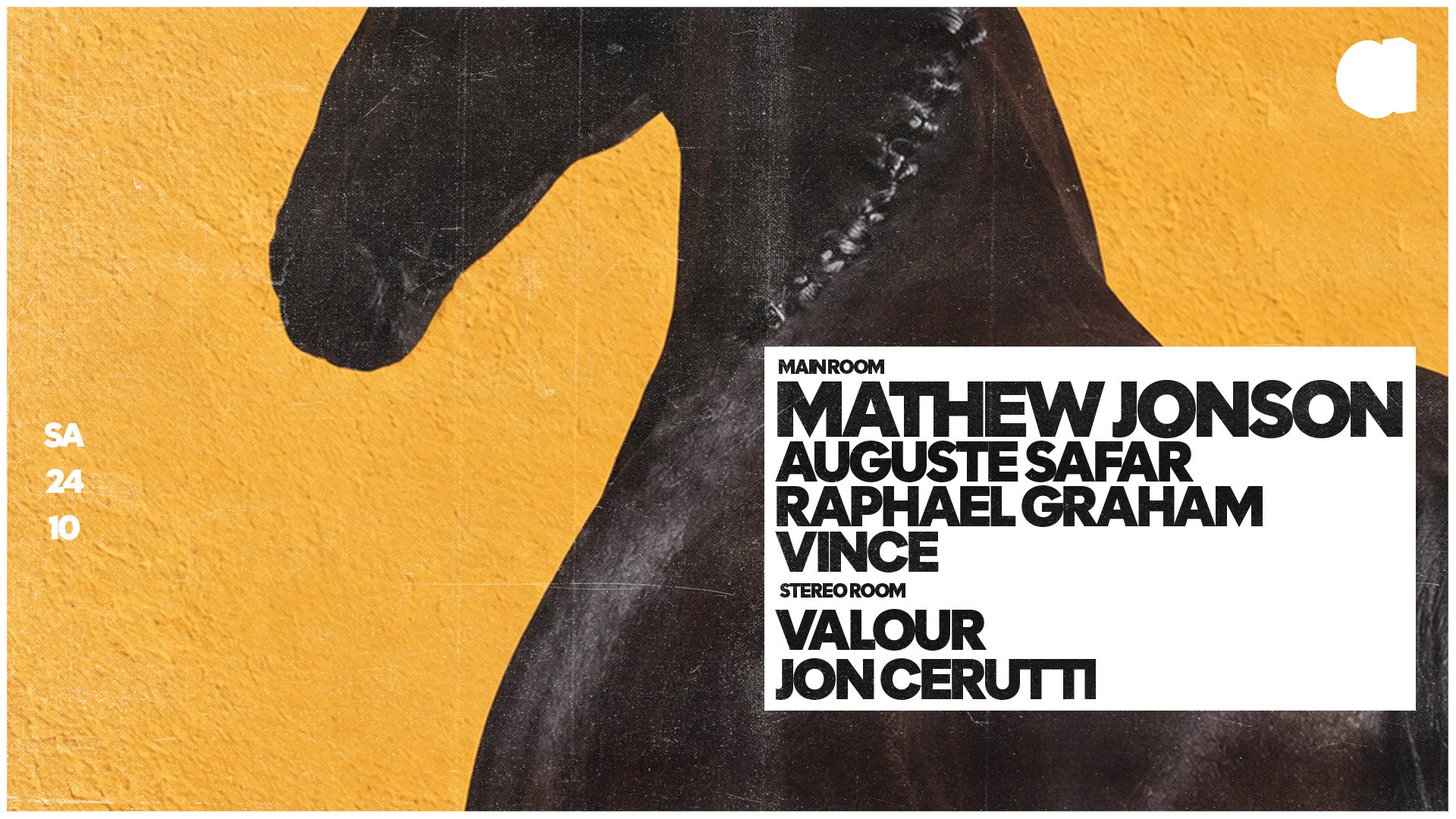 Mathew Jonson · Vince · Auguste Safar & Raphael Graham · VALOUR · Jon Cerutti event poster