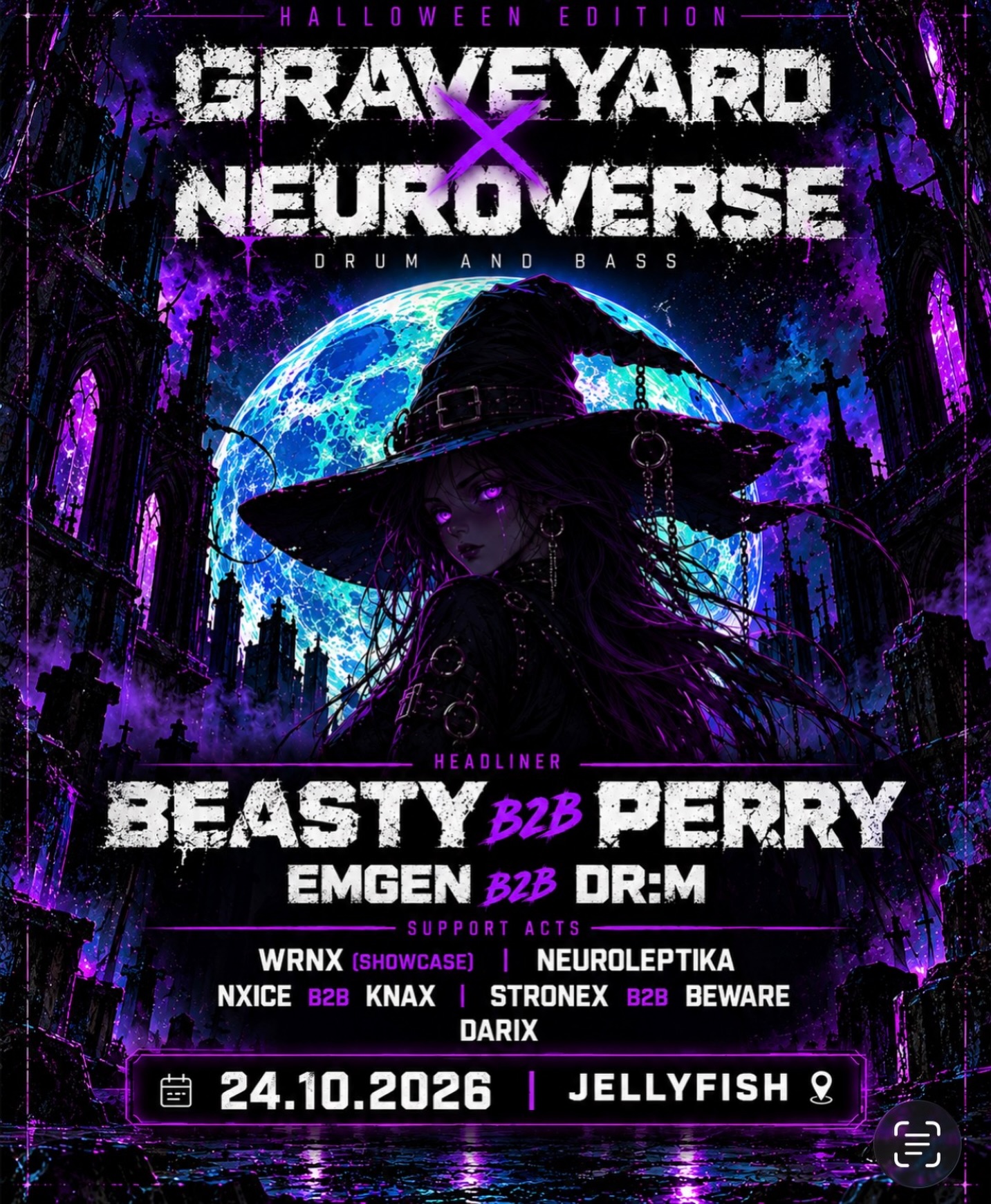 GRAVEYARD × NEUROVERSE — Halloween Edition event poster