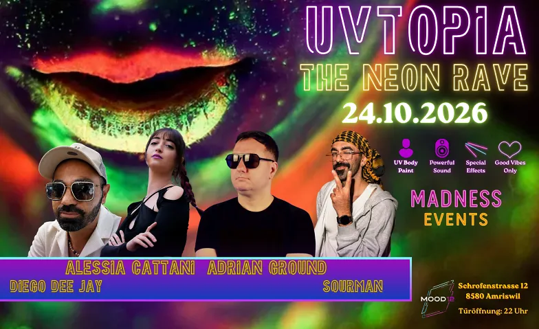 UVTOPIA – The Neon Rave Veranstaltungsplakat