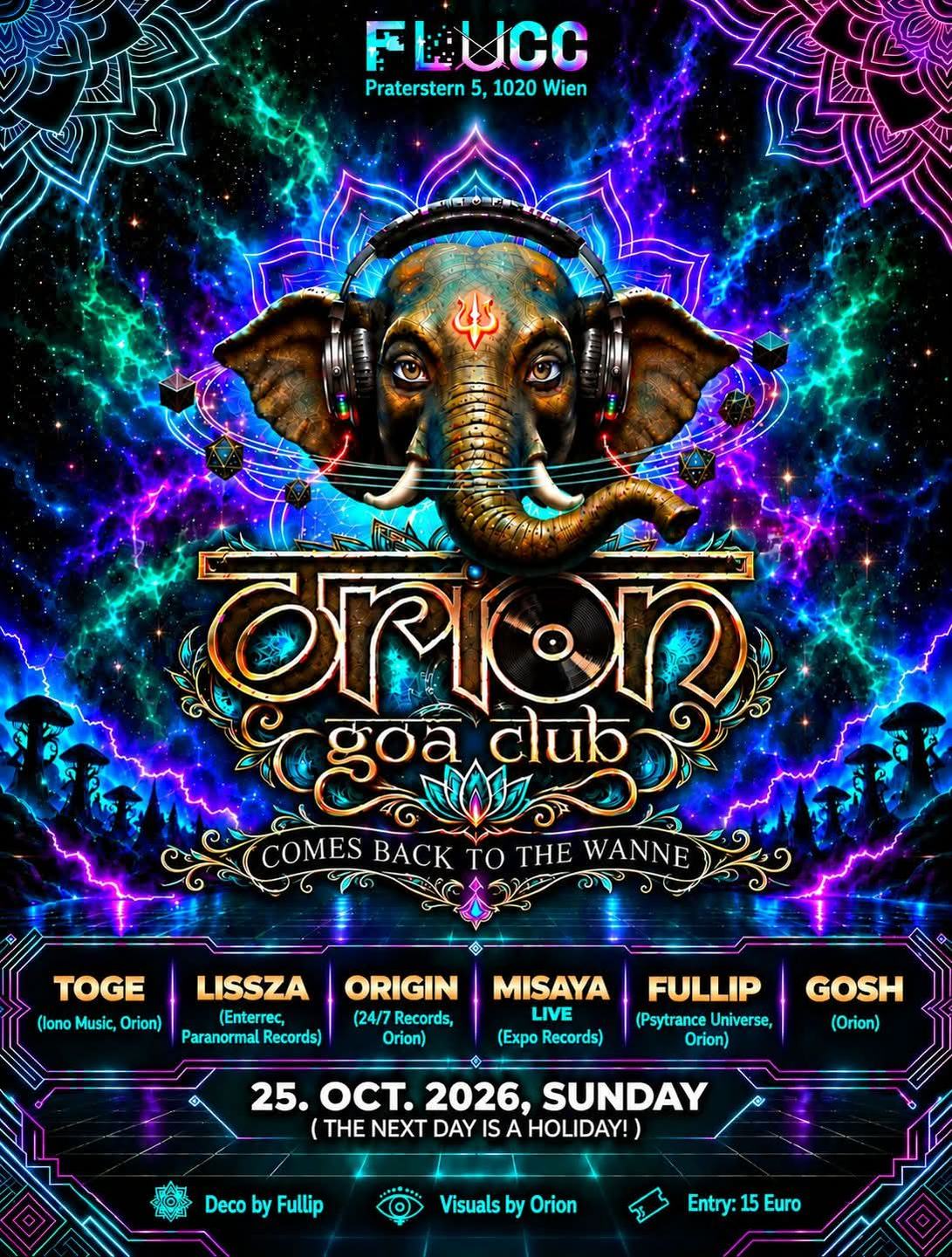Orion Goa Club Comeback '26 event poster