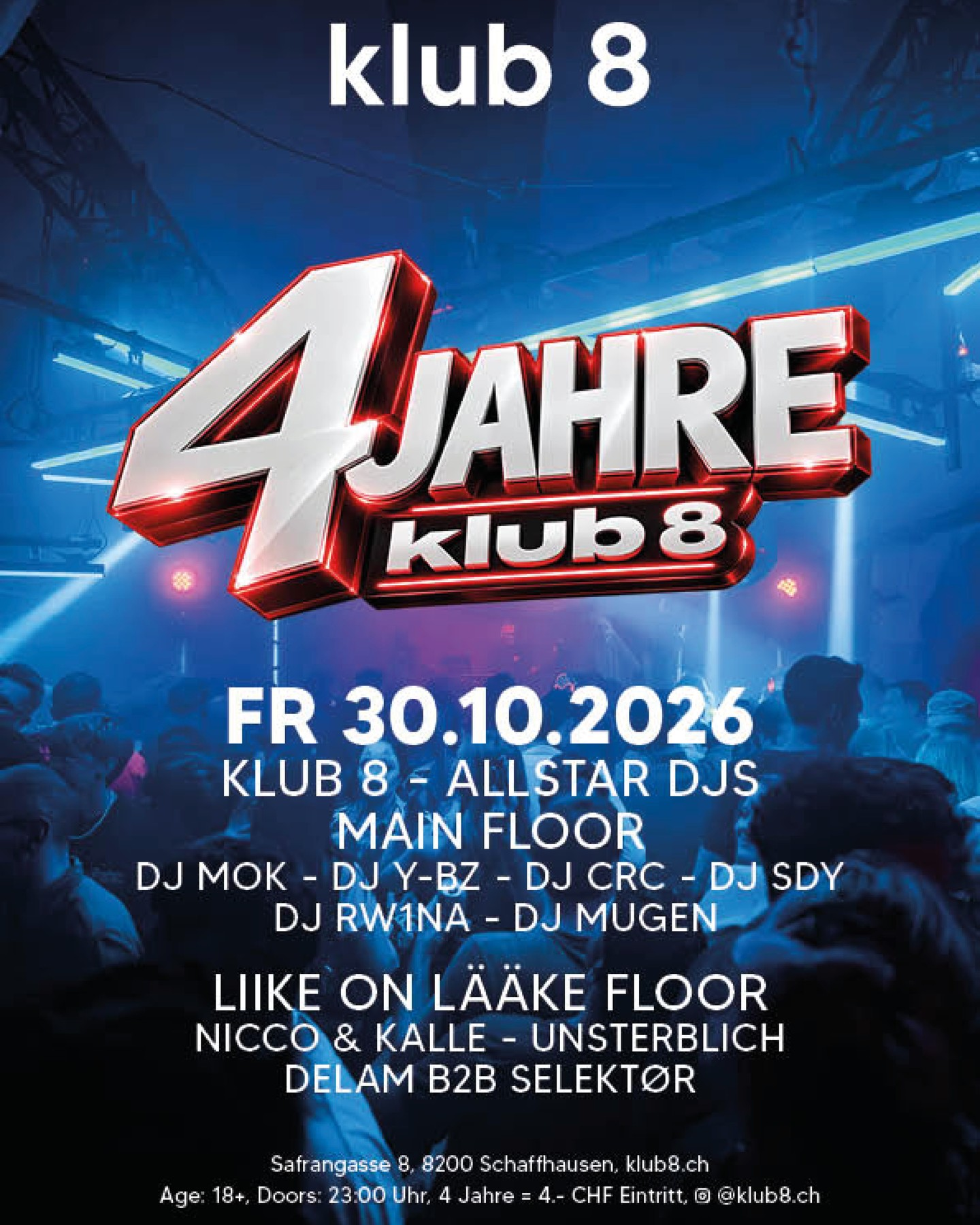 4 Jahre klub 8 event poster