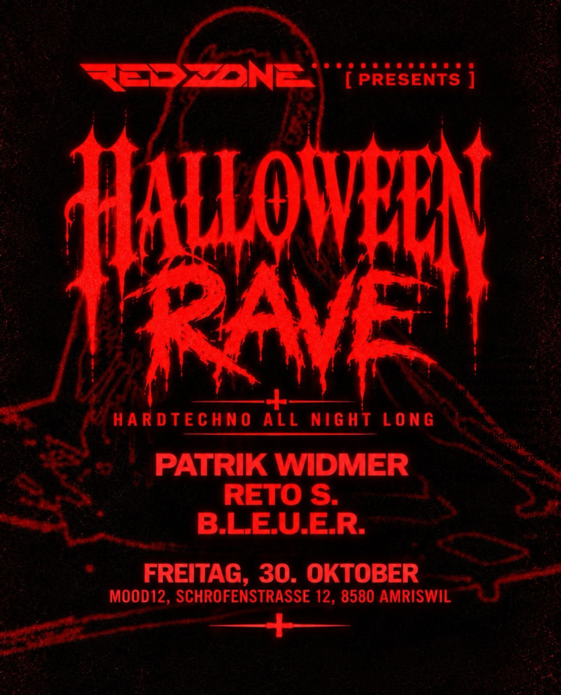 REDZONE presents Halloween Rave event poster