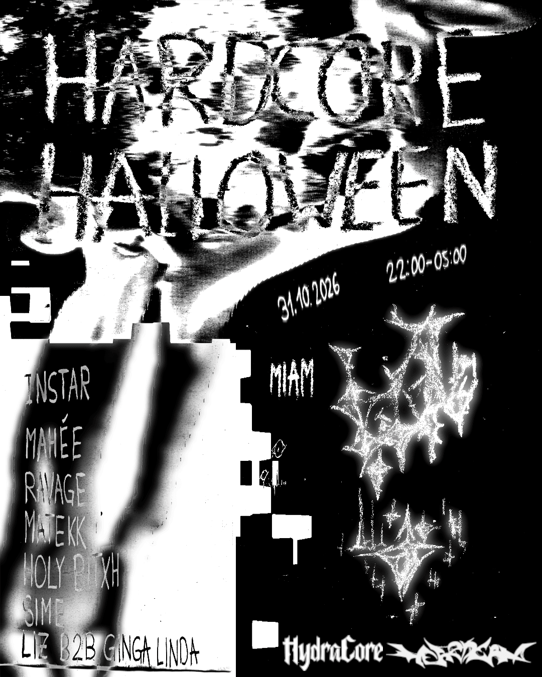 Hardcore Halloween — HydraCore × Herzkern event poster