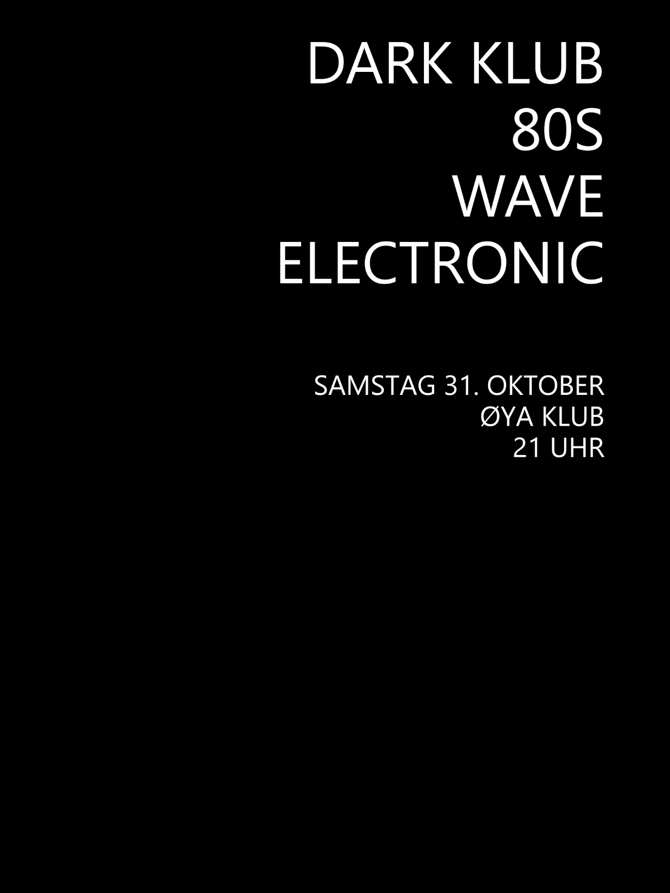 Dark Klub event poster