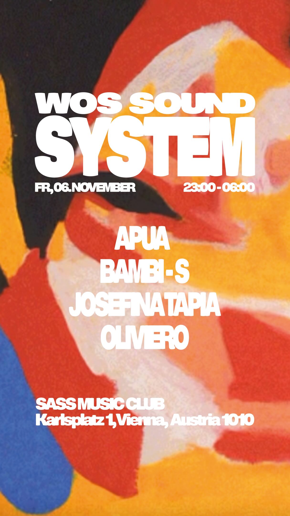 WOS Soundsystem invites Josefina Tapia event poster
