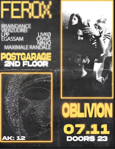Oblivion X Ferox event poster