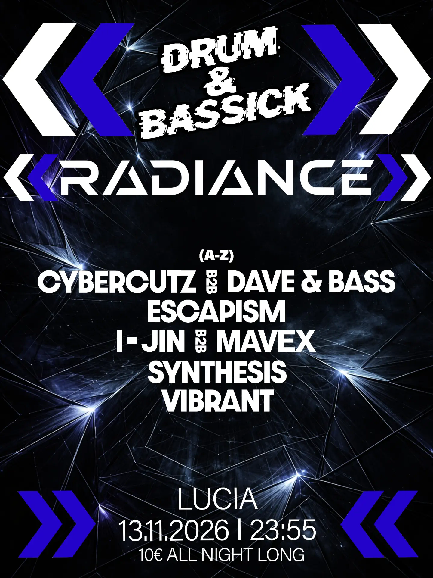 DRUM & BASSICK x RADIANCE event poster