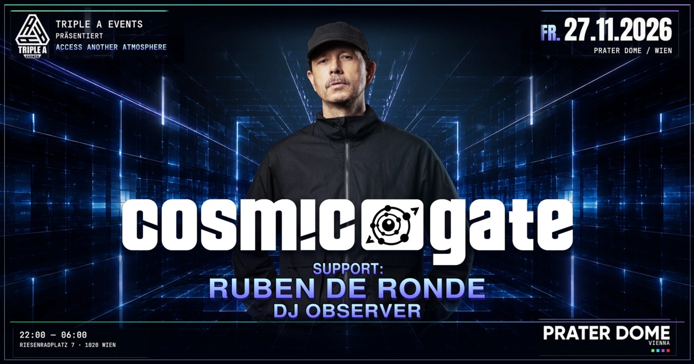 Triple A Events presents Cosmic Gate — Access Another Atmosphere event poster