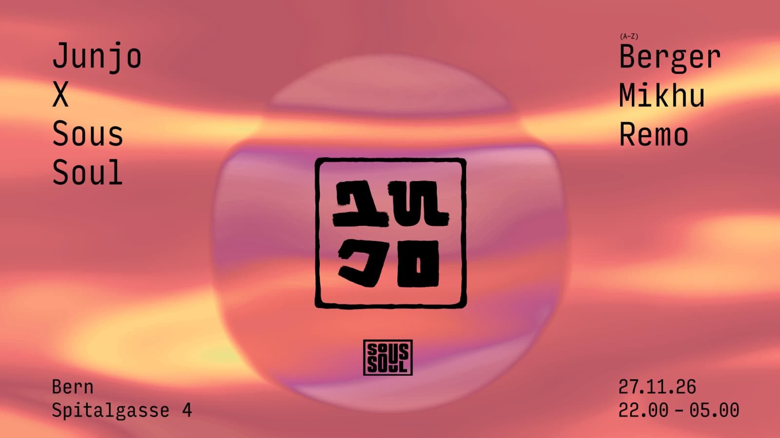 JUNJO x Sous Soul event poster