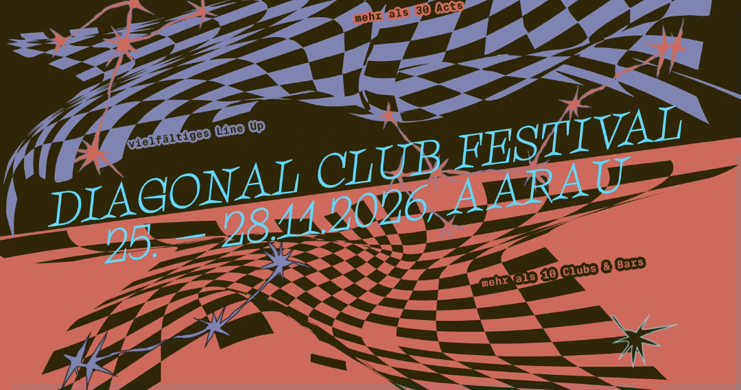 diagonal Clubfestival Aarau — Schlaflos event poster