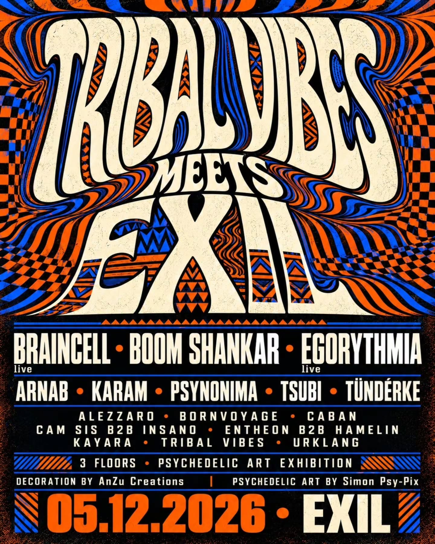 Tribal Vibes meets EXIL event poster