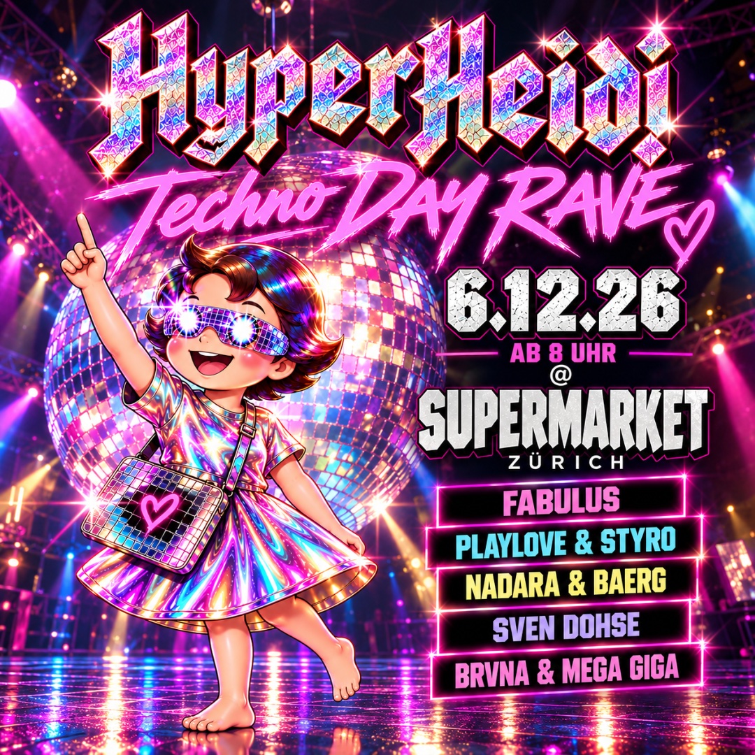 Hyper Heidi Techno Day Rave Veranstaltungsplakat