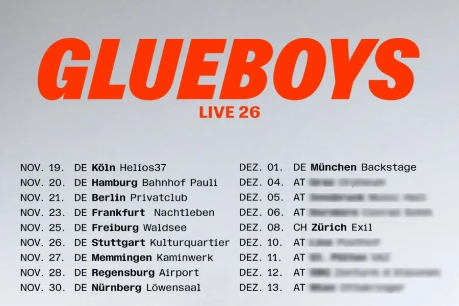 Glueboys event poster