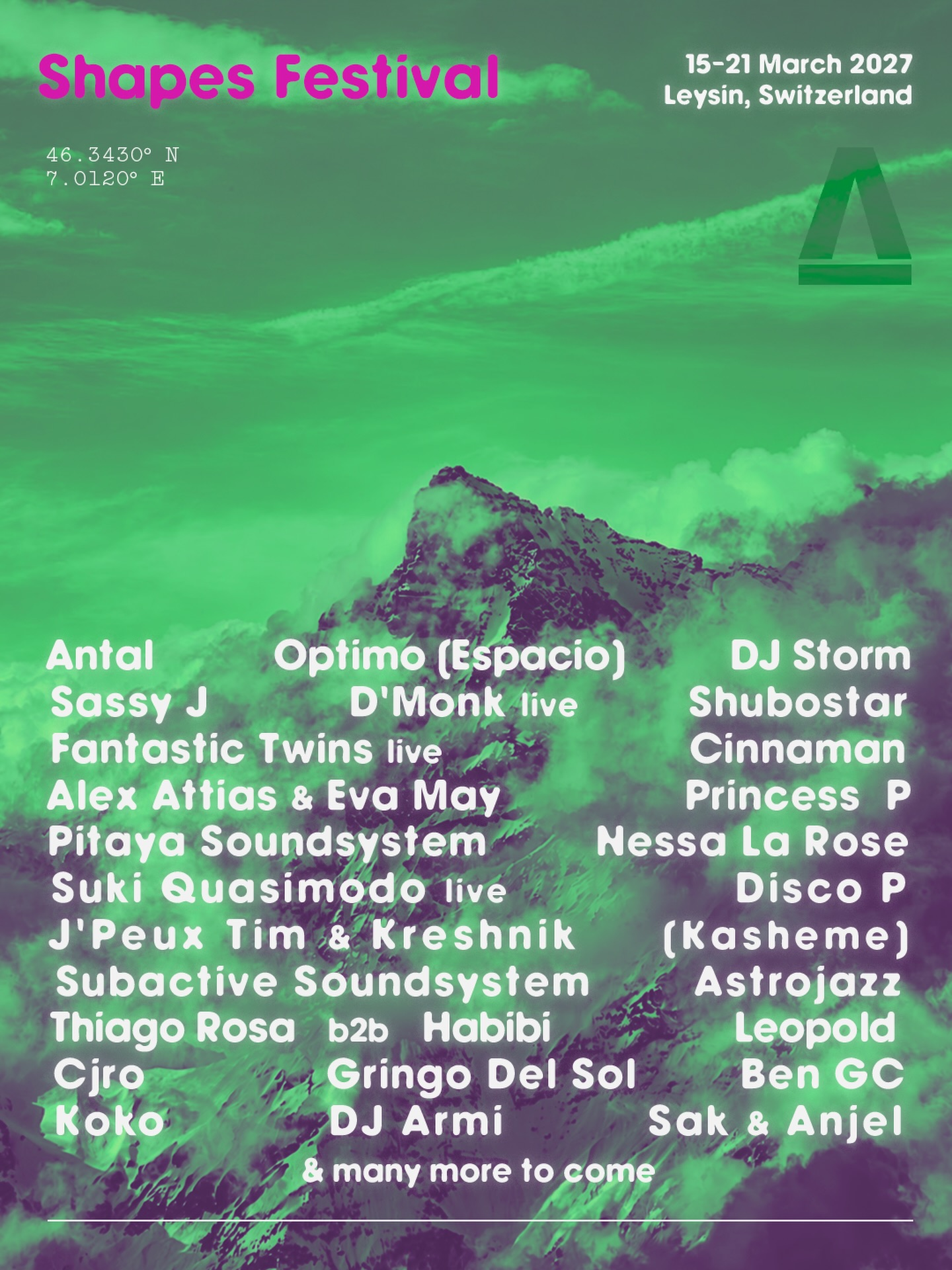 Shapes Festival Leysin 2027 event poster