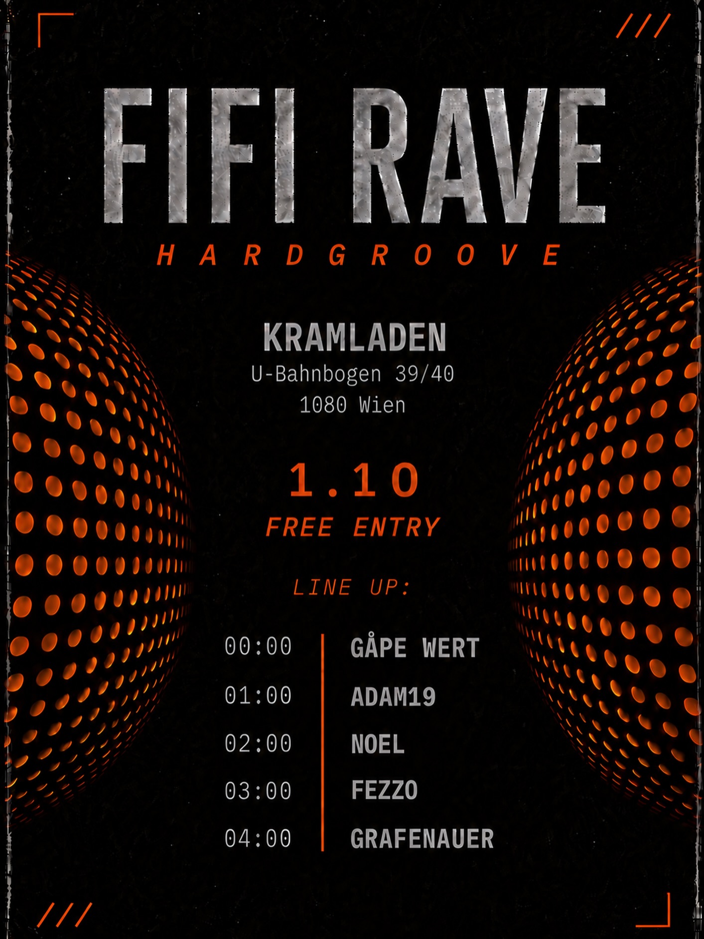 FIFI RAVE — Hardgroove Veranstaltungsplakat