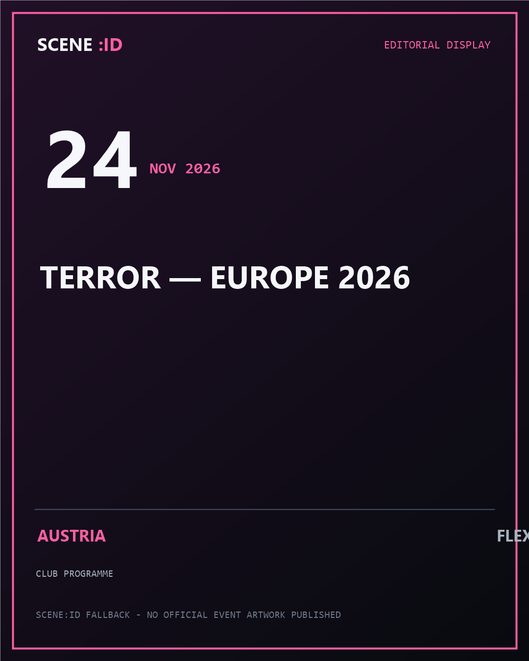 Terror — Europe 2026 Veranstaltungsplakat