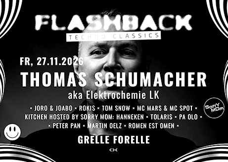 FLASHBACK w/ Thomas Schumacher — Techno Classics event poster