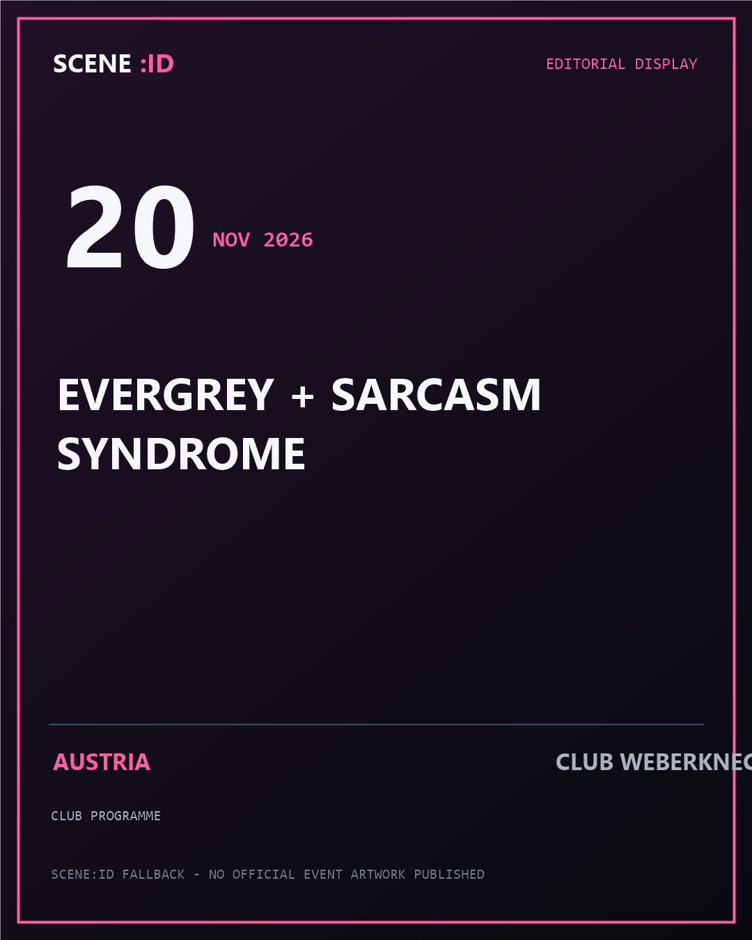 Evergrey + Sarcasm Syndrome event poster
