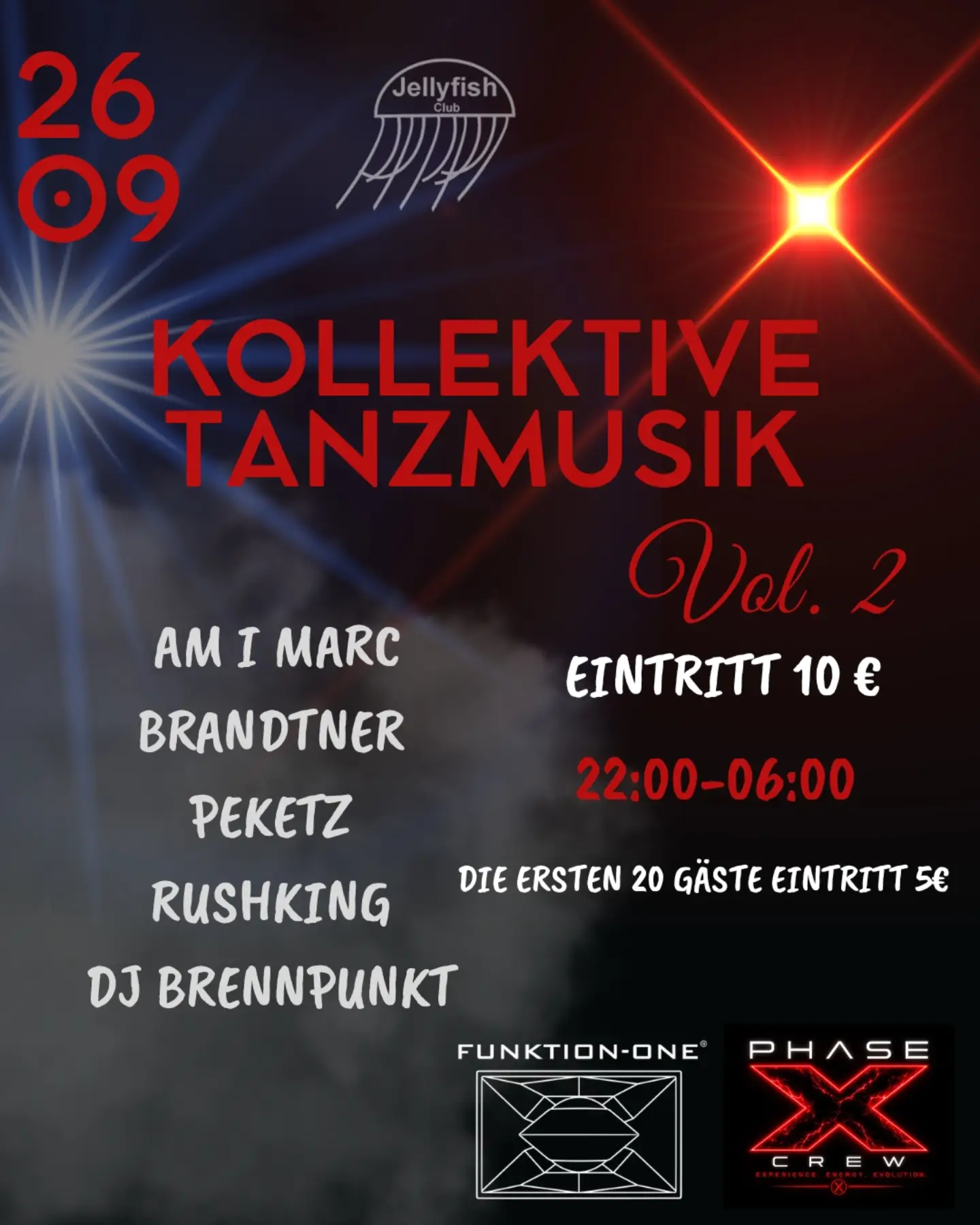 Phase X Crew × Jellyfish / Kollektive Tanzmusik Vol. 2 event poster