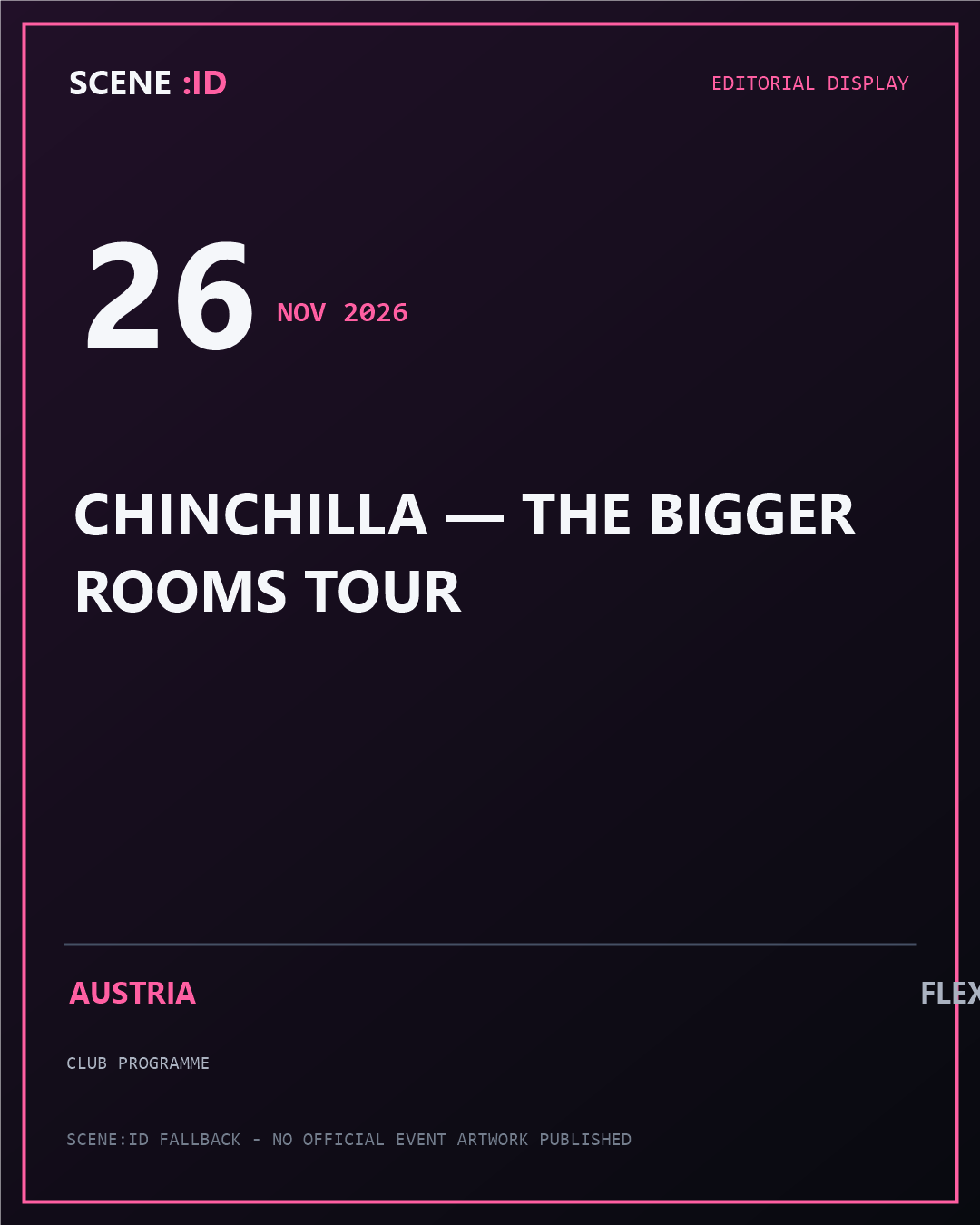 CHINCHILLA — The Bigger Rooms Tour event poster