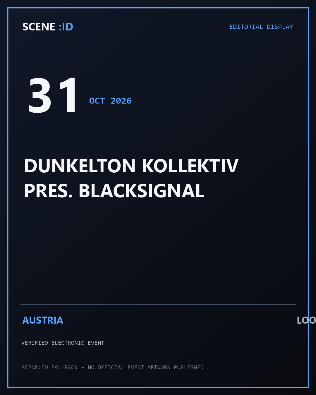 Dunkelton Kollektiv pres. Blacksignal Veranstaltungsplakat