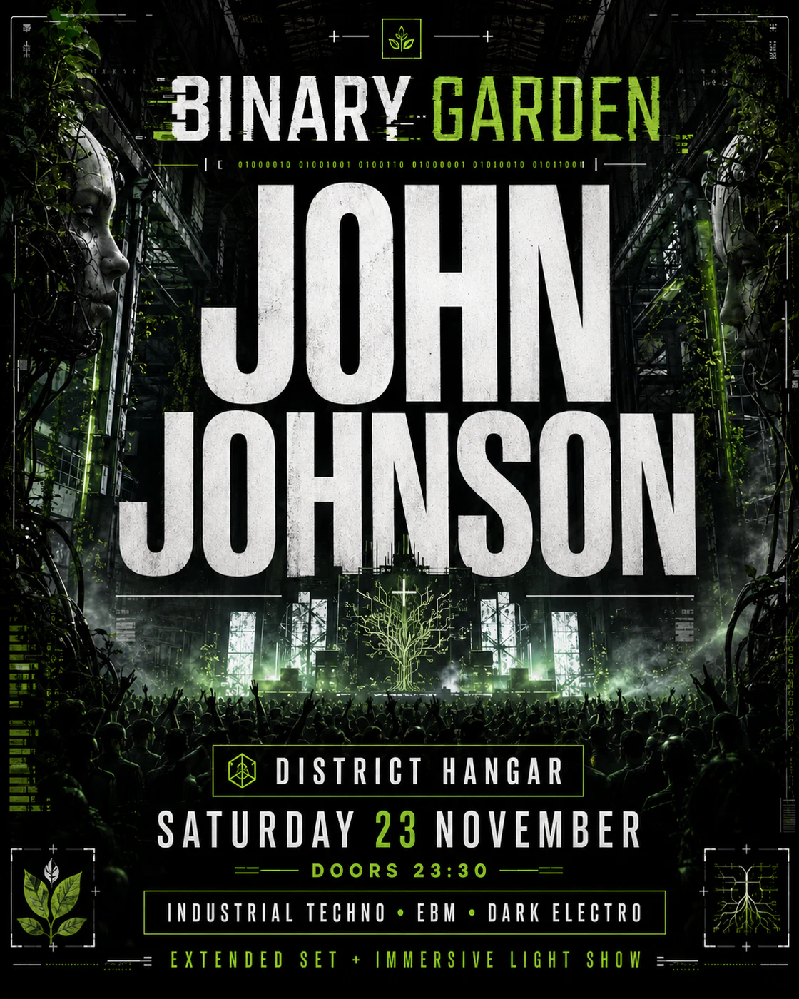 Binary Garden event poster