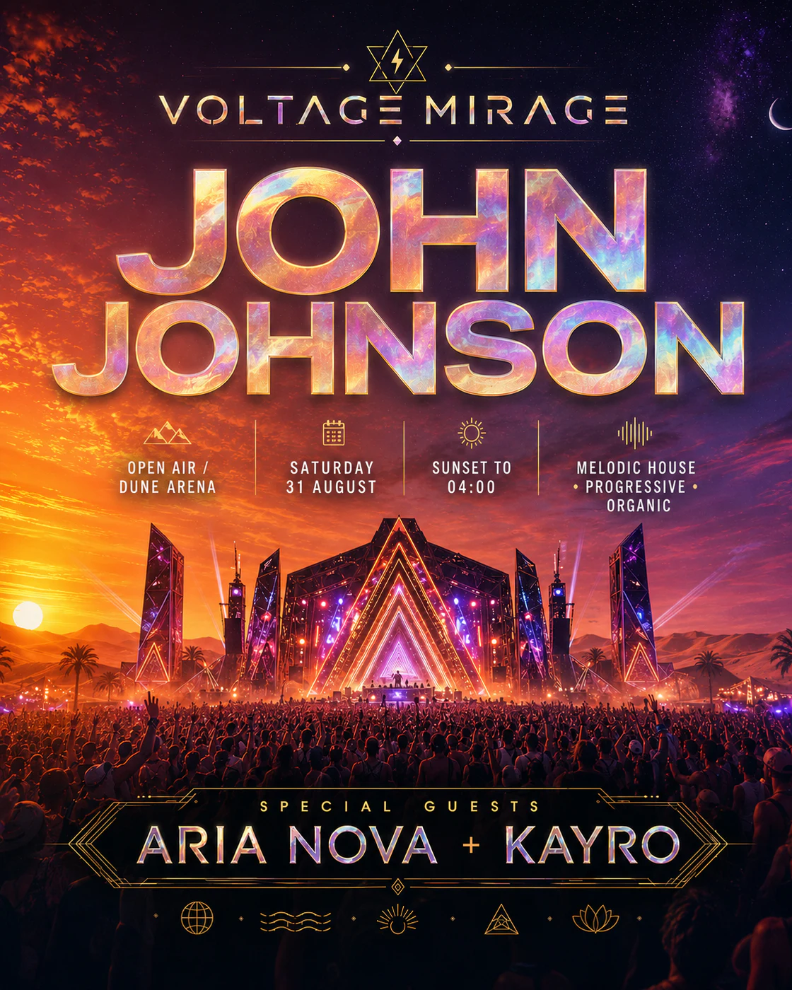 Voltage Mirage event poster