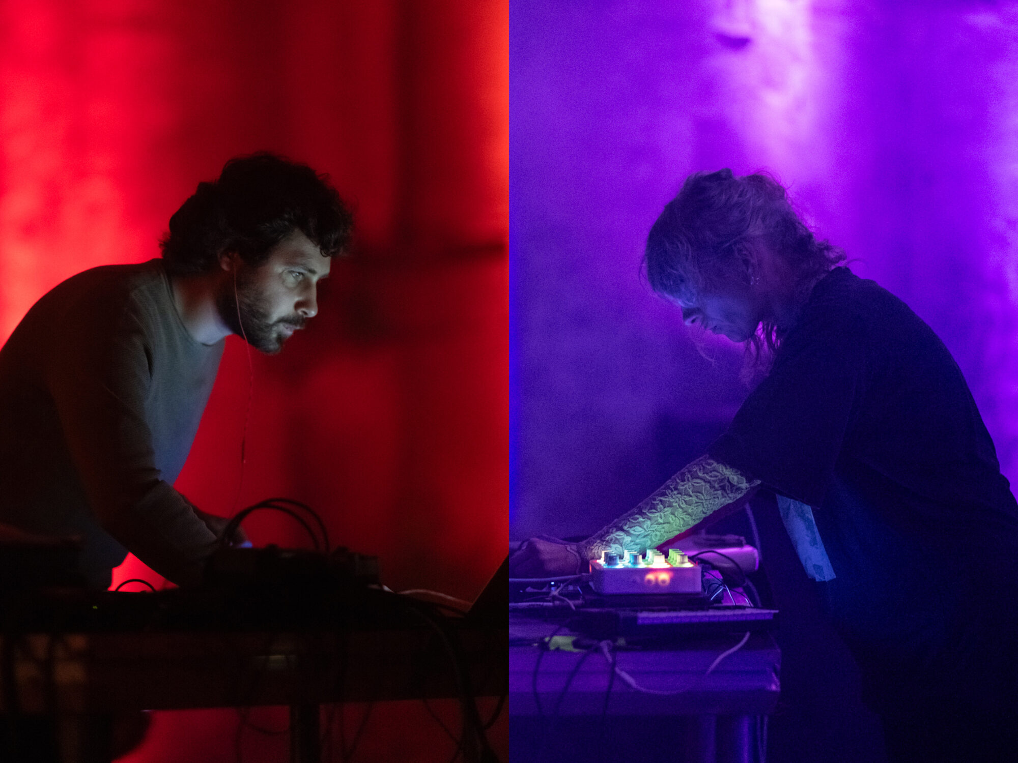 Giorgi Koberidze and Ursula Winterauer performing electronics